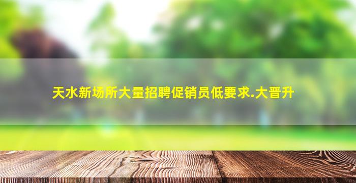 天水新场所大量招聘促销员低要求.大晋升